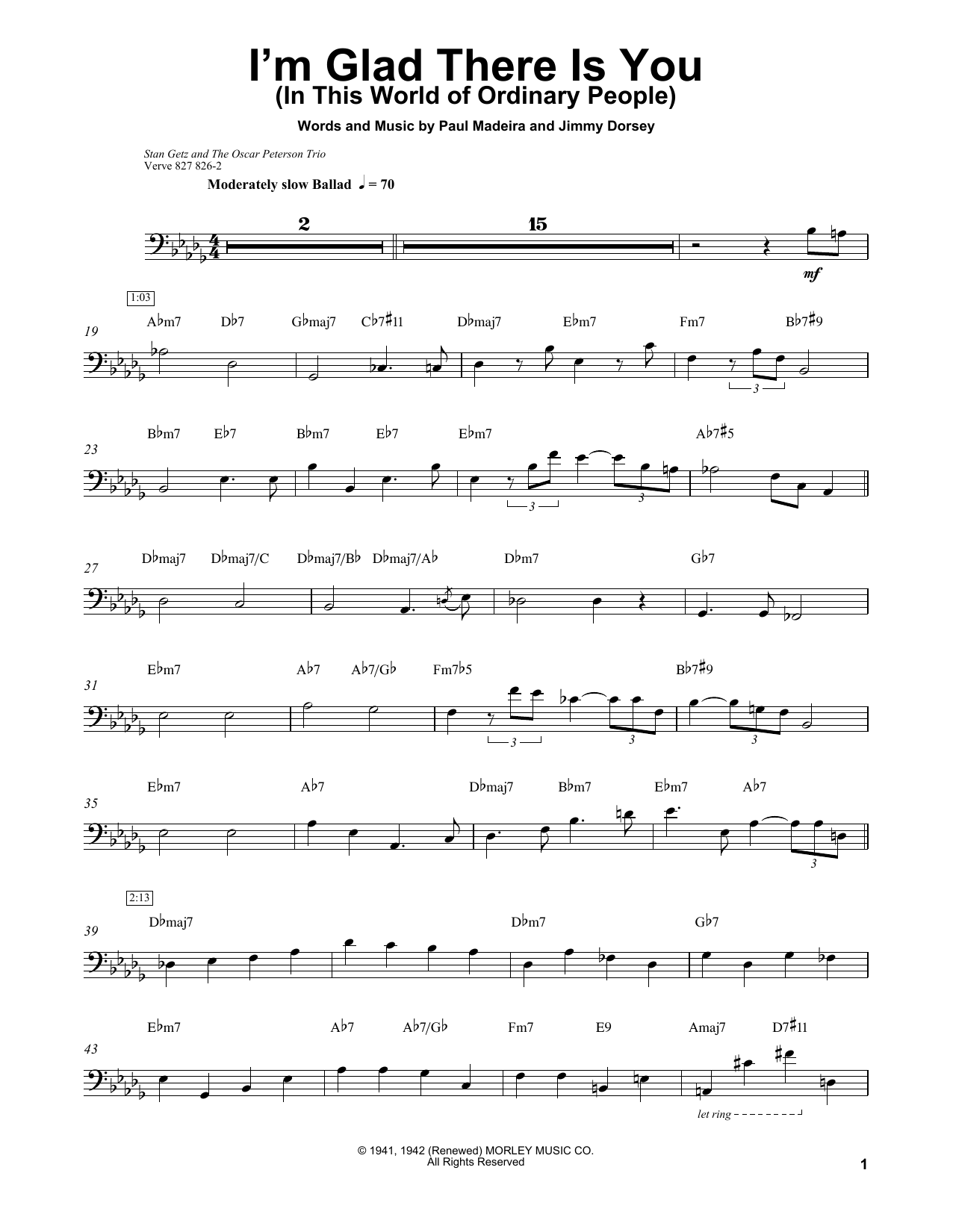 Produktgalerie: Seite 1 von 1 I'm Glad There Is You (In This World Of Ordinary People), Ray Brown, Kontrabass