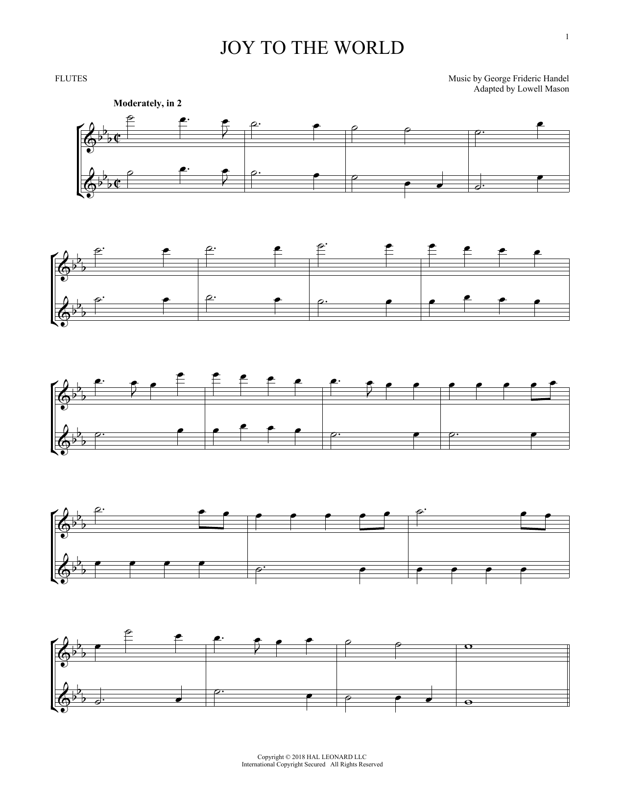 Product gallery: Page 1 of 1 Joy To The World, George Frideric Handel