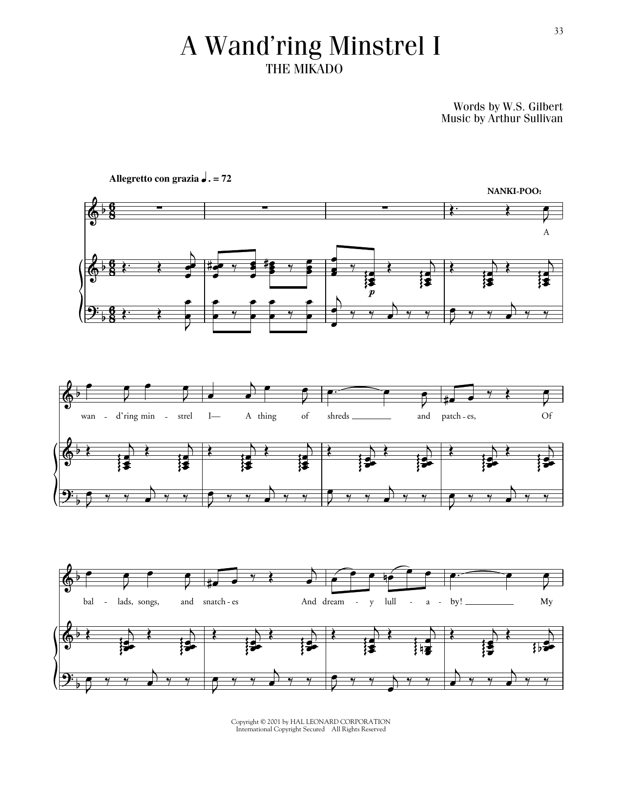 Produktbild zu: A Wand'ring Minstrel I (from The Mikado)