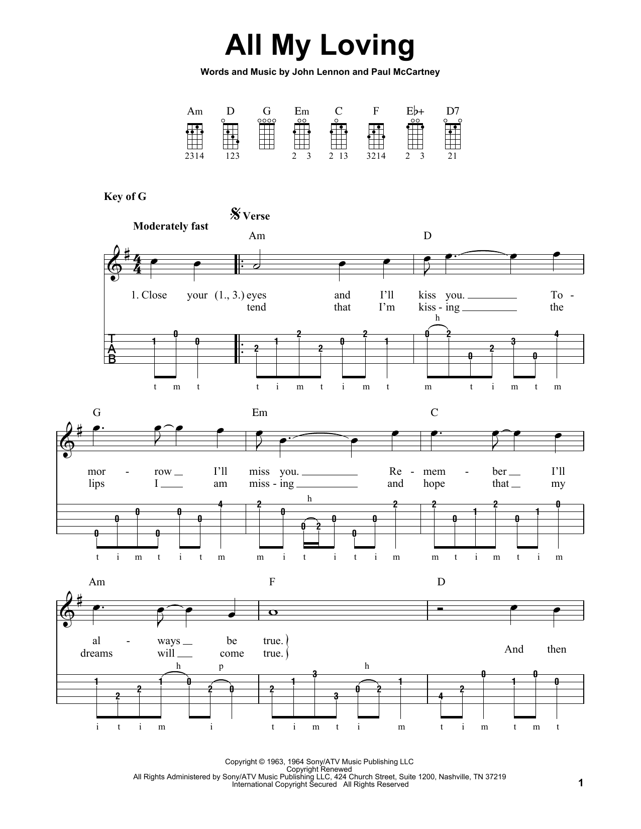 Produktgalerie: Seite 1 von 1 All My Loving, The Beatles, Banjo