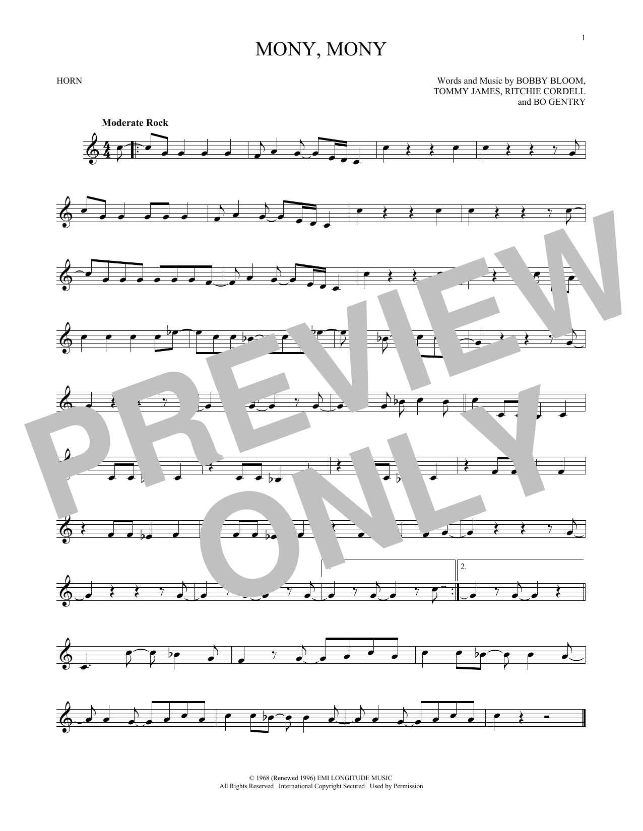 Produktgalerie: Seite 1 von 1 Mony, Mony, Tommy James & The Shondells, Horn