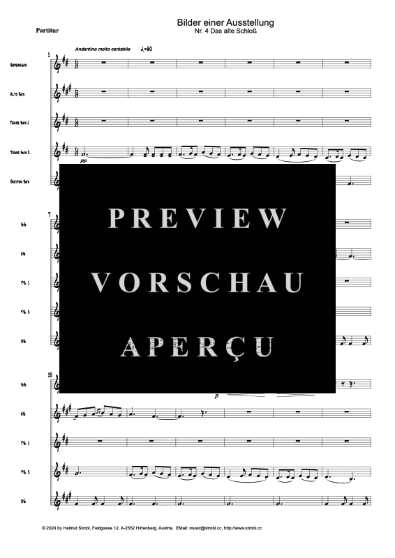 Produktgalerie: Seite 4 von 11 Promenade, Das alte Schloß, , Saxophon Quintett