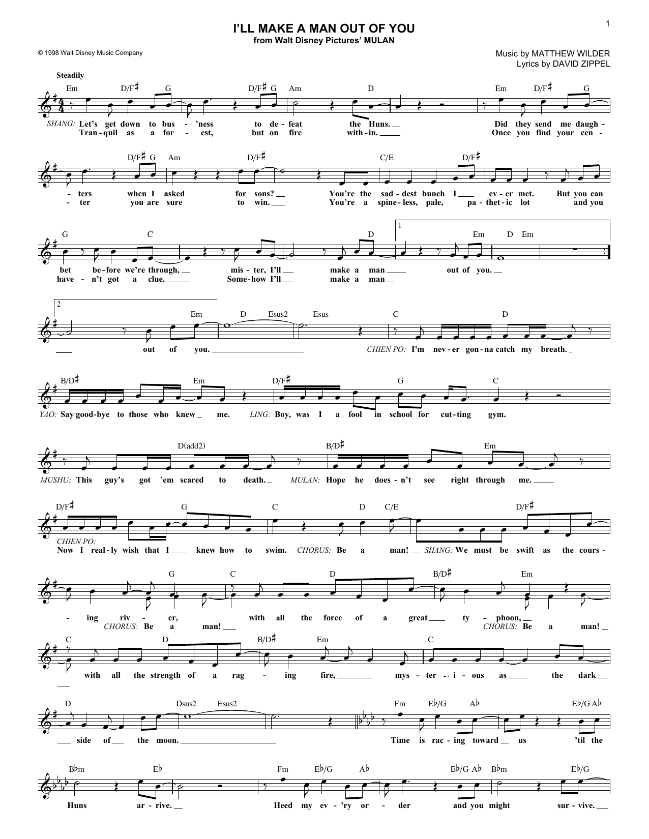 Produktbild zu: I'll Make A Man Out Of You (from Mulan)