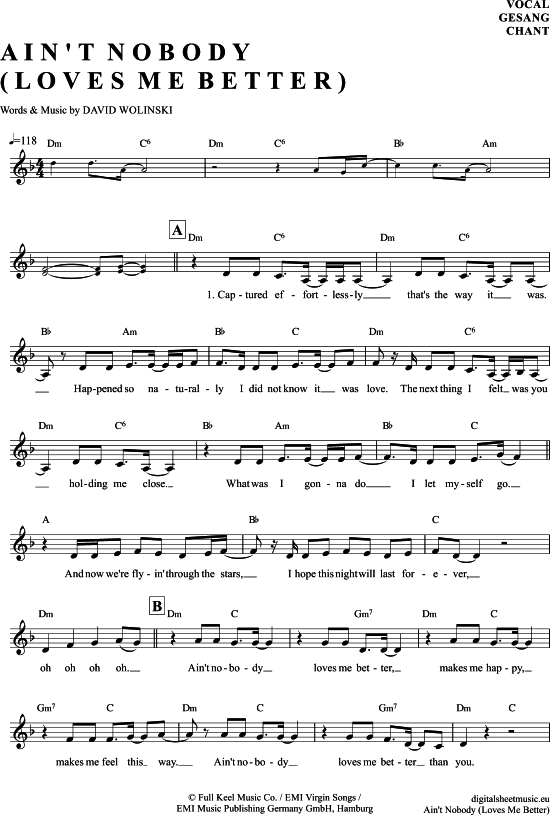 Produktbild zu: Ain´t nobody (loves me better) Felix Jaehn feat. Jasmine Thompson