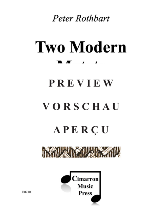 Produktgalerie: Seite 2 von 21 Two Modern Motets , , (Holzbläser Quintett Flöte, Oboe, Klarinette, Horn, Fagott)
