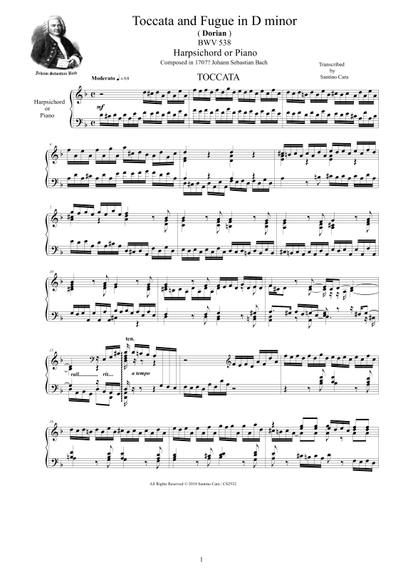 Produktbild zu: Toccata und Fuge D-Moll (Dorisch) BWV 538Johann Sebastian Bach