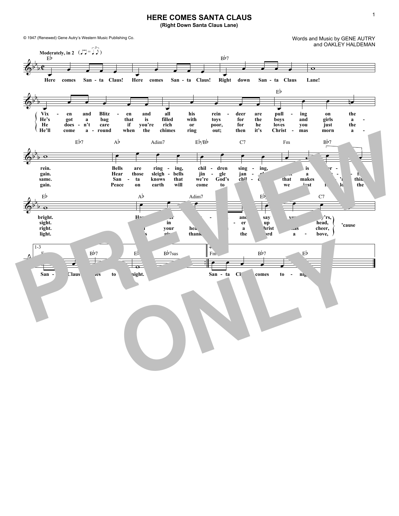 Produktbild zu: Here Comes Santa Claus (Right Down Santa Claus Lane)
