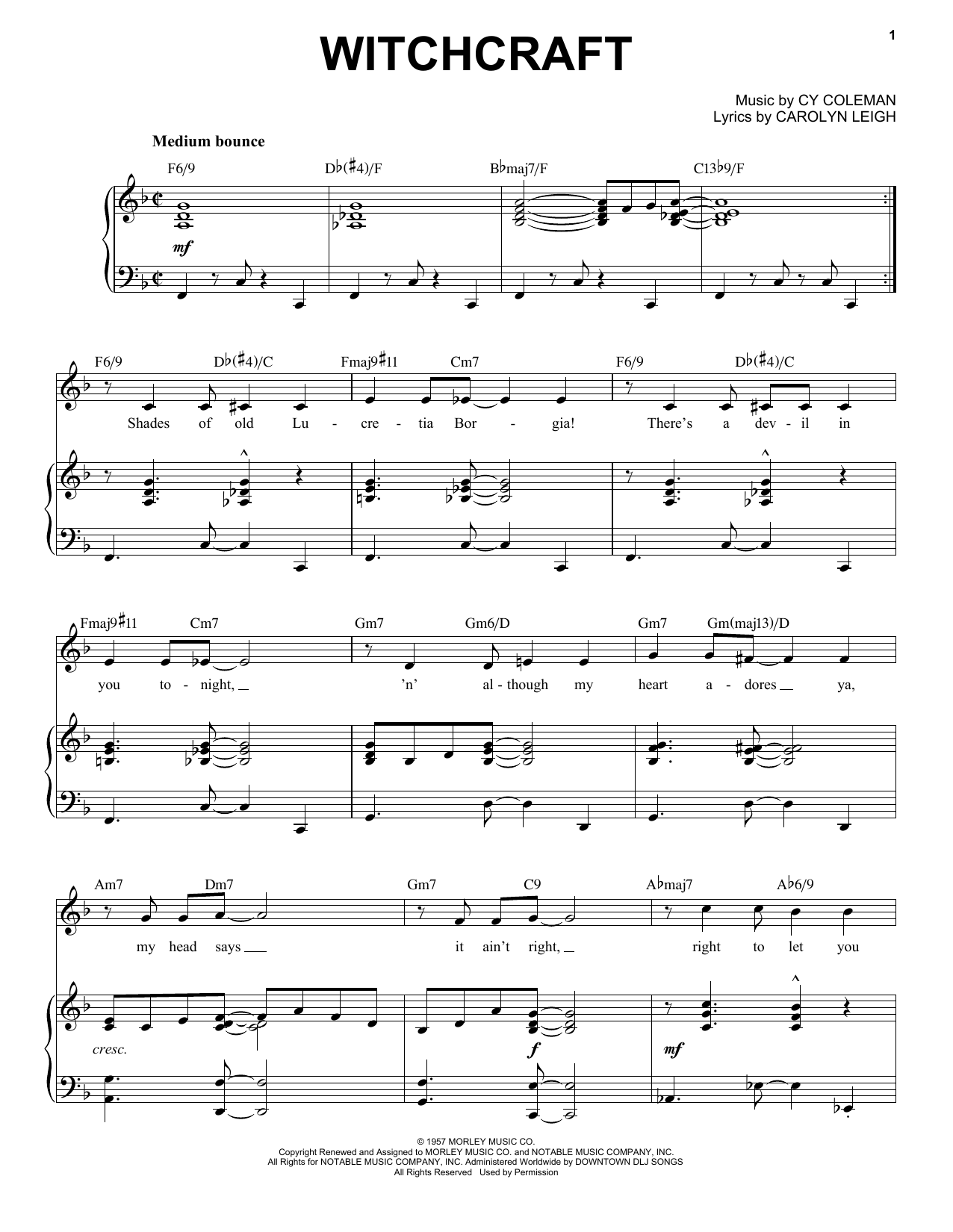 Product picture to: Witchcraft [Jazz version] (arr. Brent Edstrom)