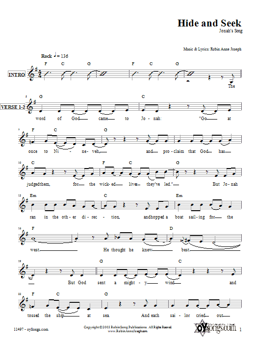 Produktbild zu: Hide and Seek (Jonah's Song)