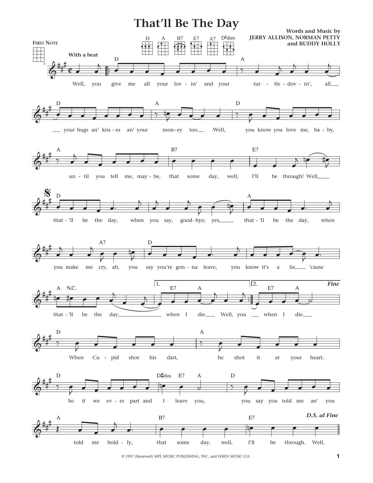 Product gallery: Page 1 of 1 That'll Be The Day (from The Daily Ukulele) (arr. Liz and Jim Beloff), Buddy Holly