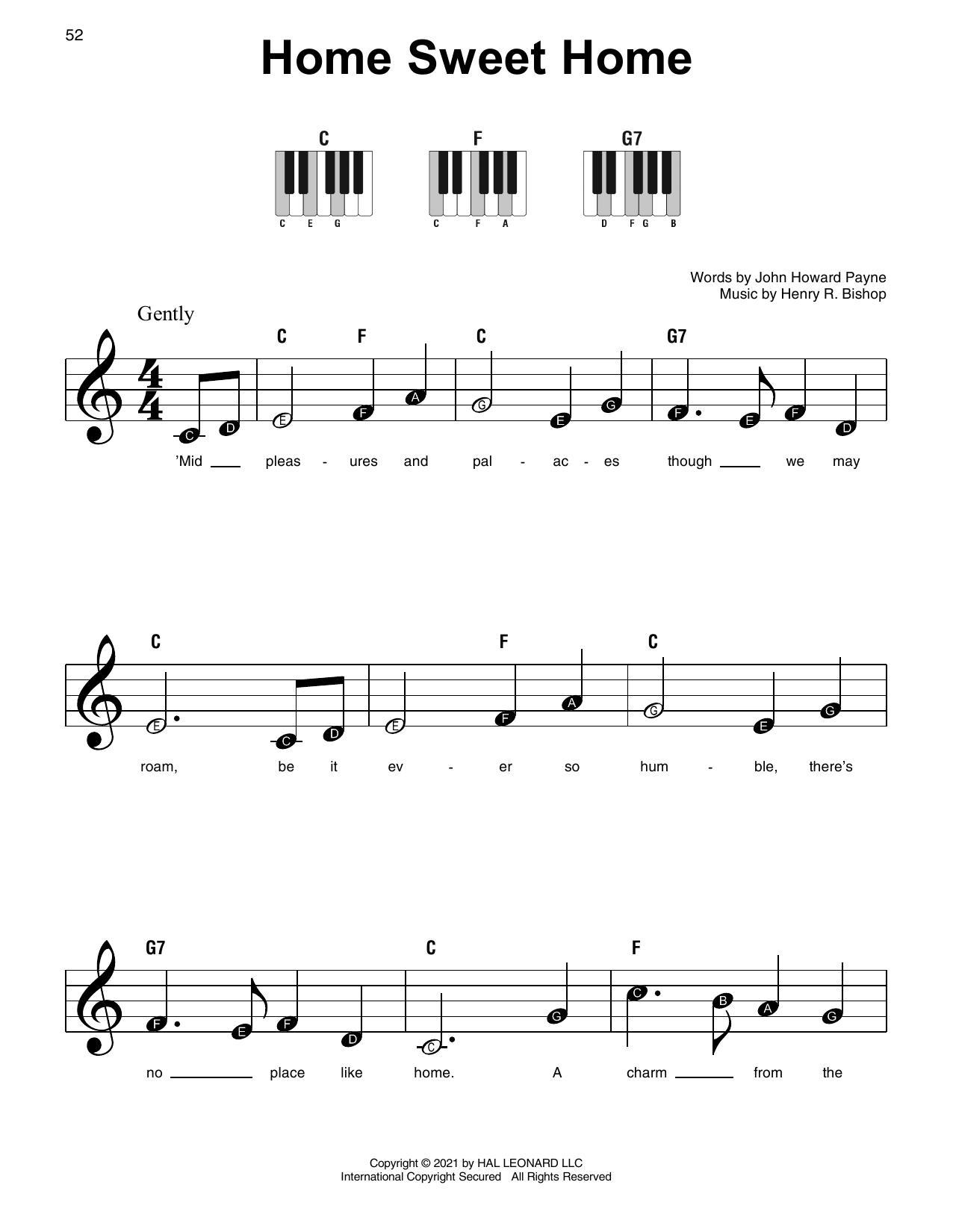 Produktgalerie: Seite 1 von 1 Home Sweet Home, John Howard Payne, Klavier