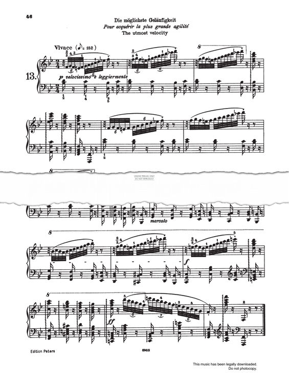 Produktgalerie: Seite 1 von 1 Vivace Study (Op. 740, No.13), Carl Czerny, Klavier