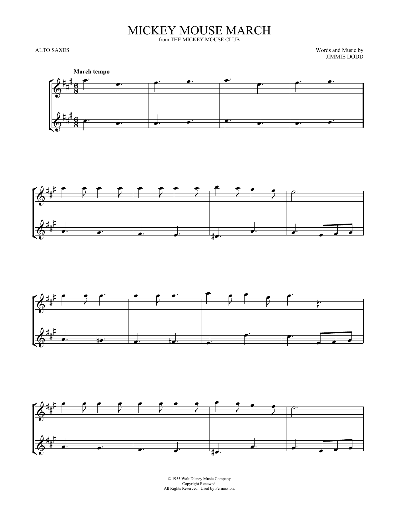 Product gallery: Page 1 of 1 Mickey Mouse March (from The Mickey Mouse Club) (arr. Mark Phillips), Jimmie Dodd