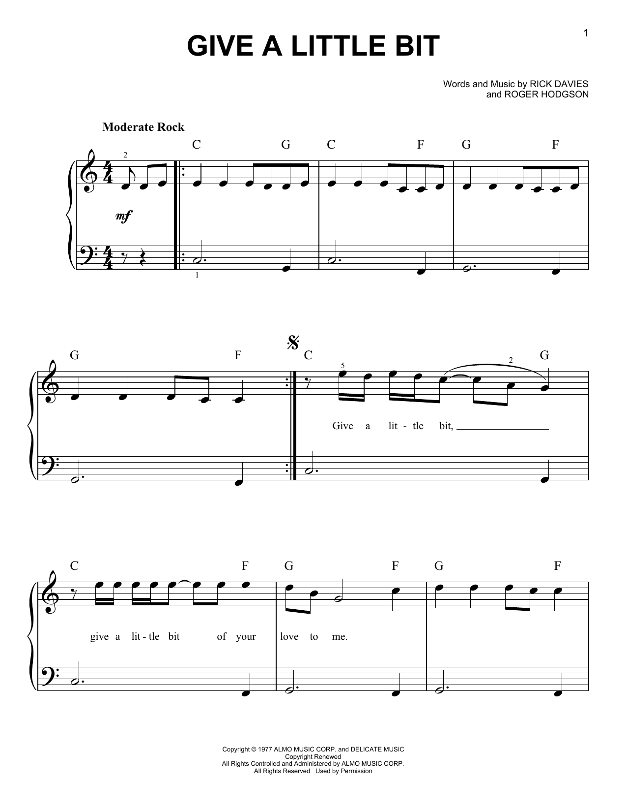 Produktgalerie: Seite 1 von 1 Give A Little Bit, Supertramp, Klavier