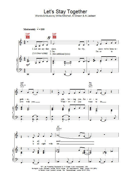 Produktgalerie: Seite 1 von 1 Let's Stay Together, Al Green, Gesang, Gitarre, Klavier