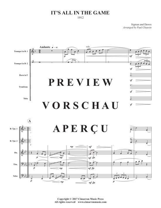 Produktgalerie: Seite 3 von 10 It´s All in the Game , , (Blechbläserquintett)