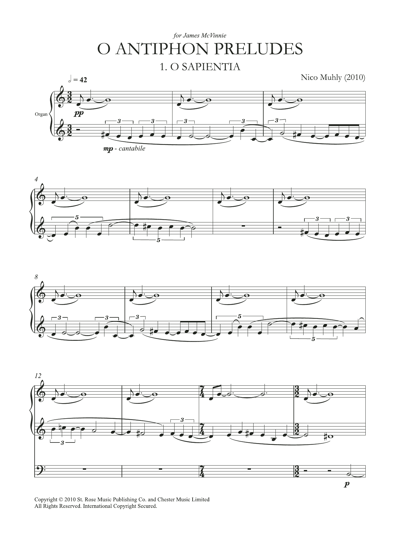 Product gallery: Page 1 of 1 O Antiphon Preludes, Nico Muhly