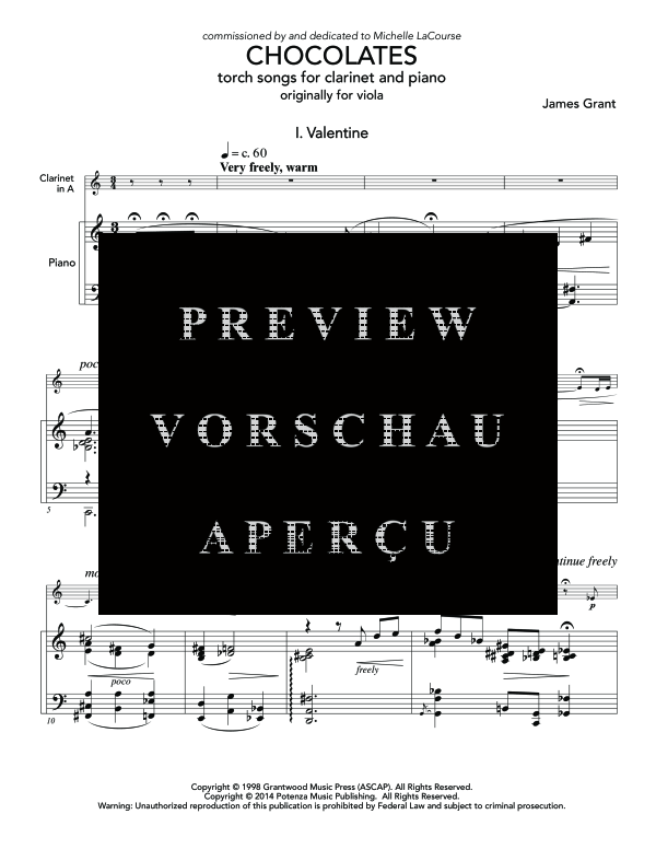 Product gallery: Page 5 of 11 Chocolates, , (clarinet in Bb and piano)