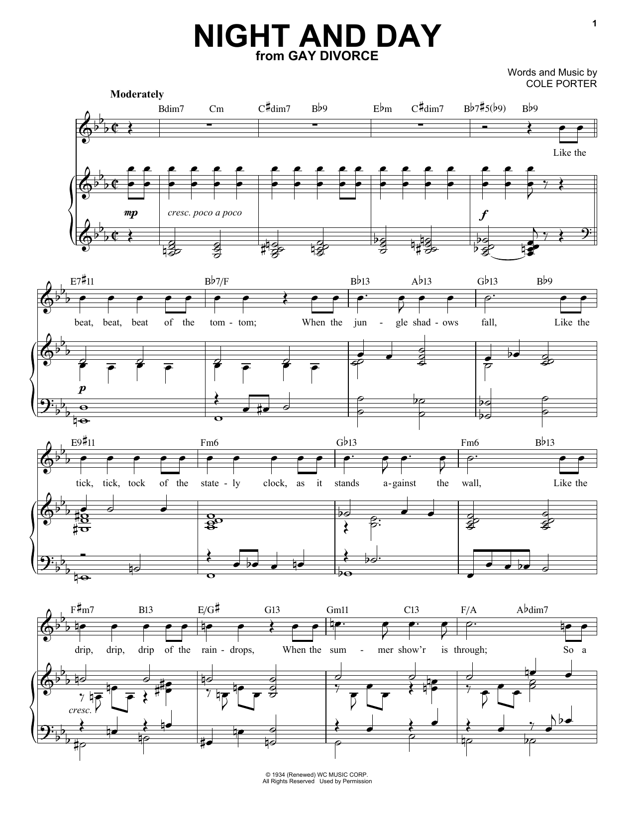 Product picture to: Night And Day [Jazz version] (from Gay Divorce) (arr. Brent Edstrom)