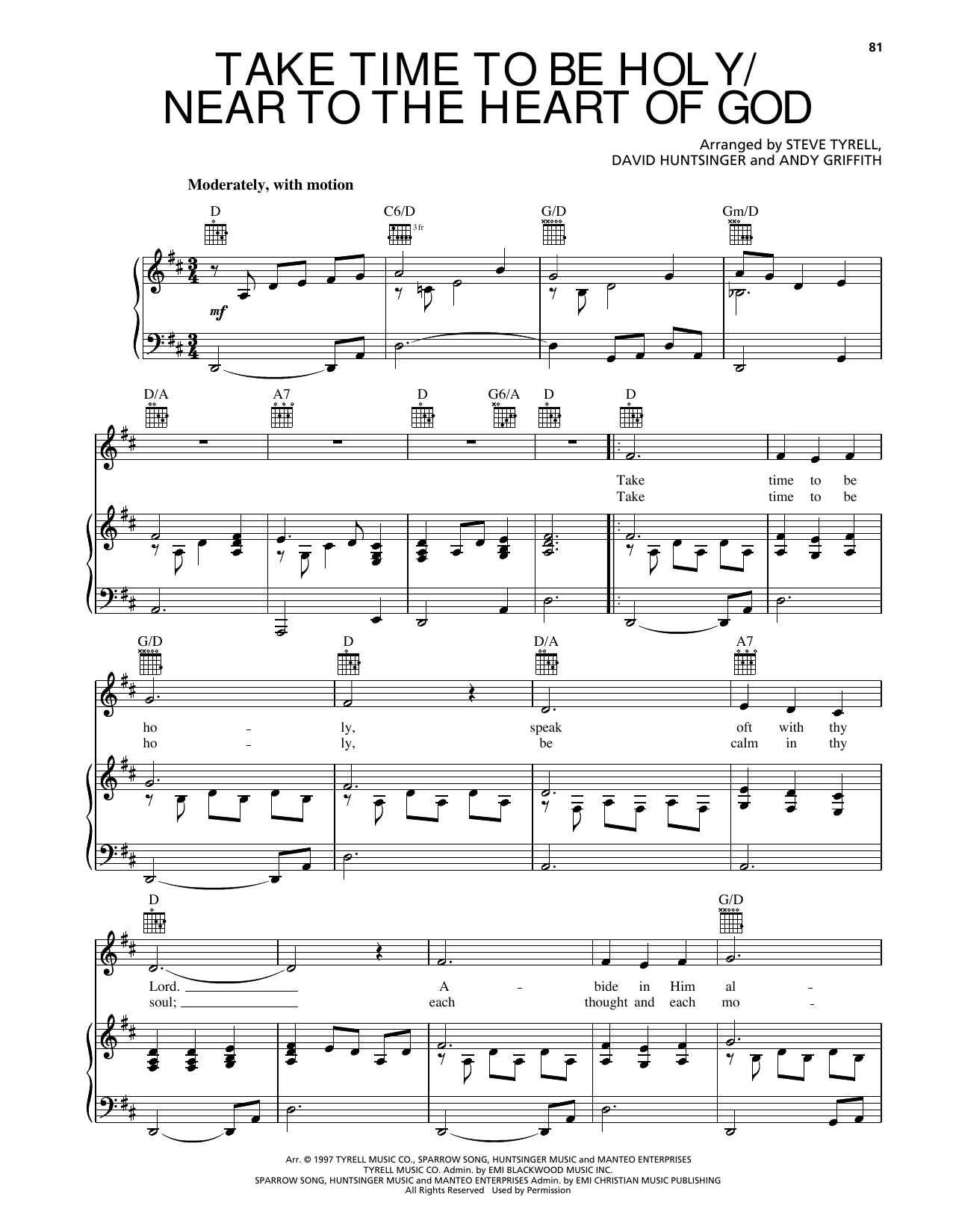 Produktbild zu: Take Time To Be Holy/Near To The Heart Of God
