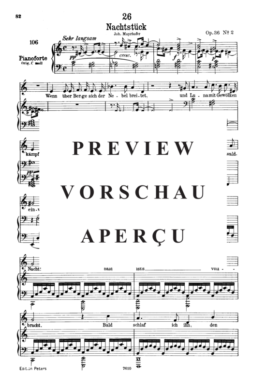 Product gallery: Page 2 of 5 Nachstück D.672, , Low Voice and Piano