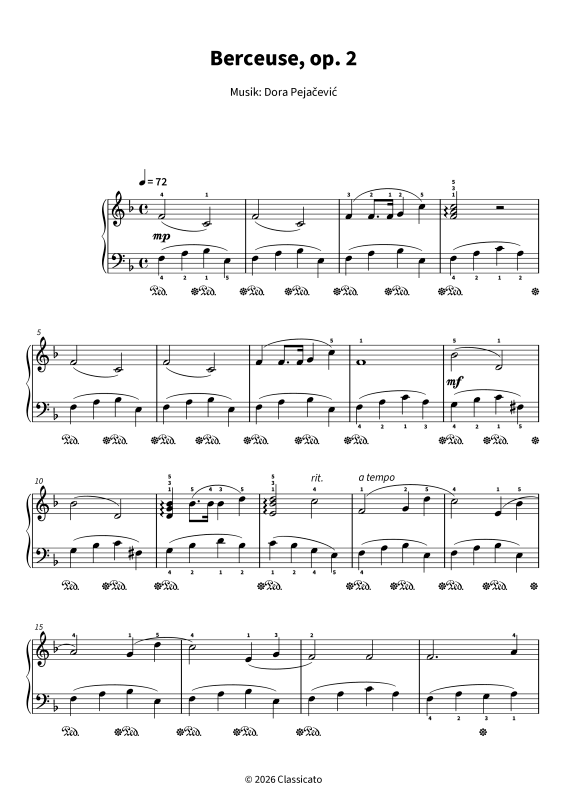 Product gallery: Page 1 of 6 Berceuse - op. 2 · Vereinfachte Fassung, , Solo Piano
