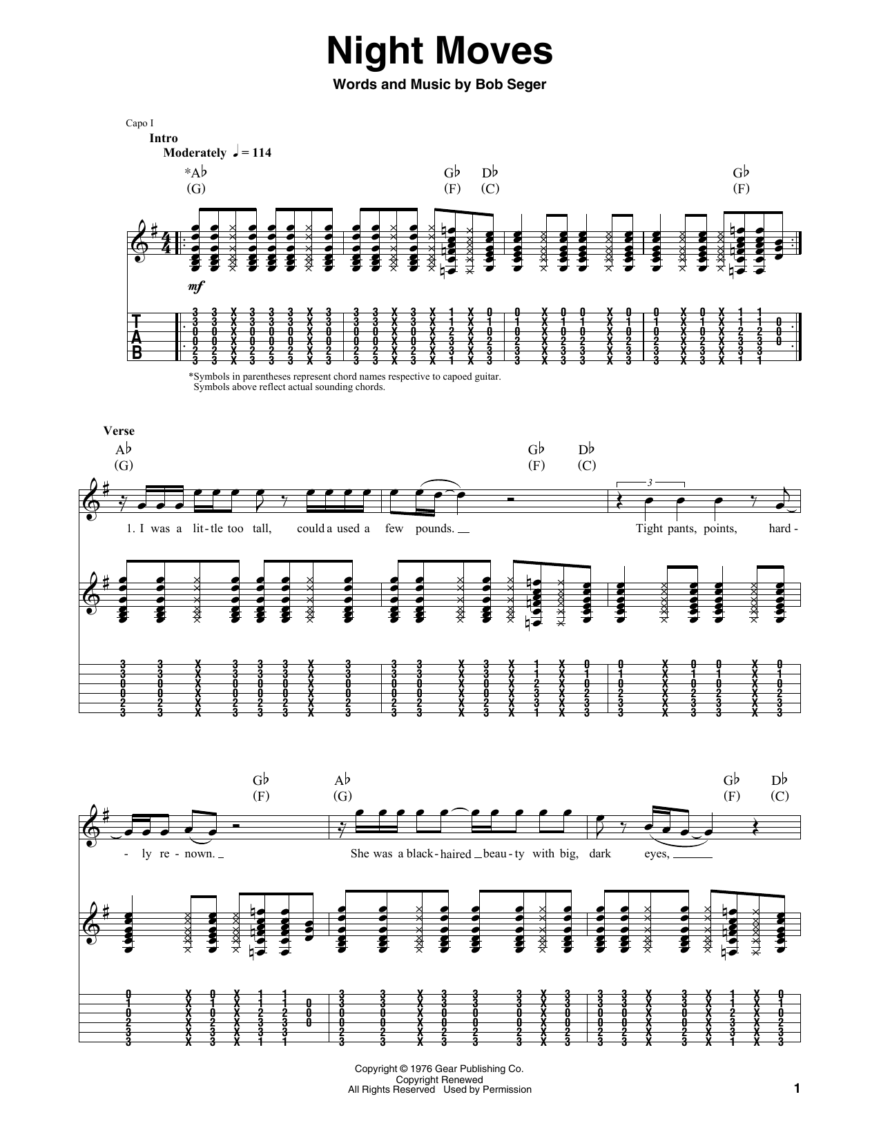 Produktgalerie: Seite 1 von 1 Night Moves, Bob Seger, Gitarre