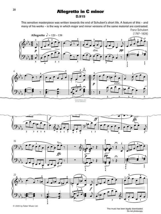 Produktgalerie: Seite 1 von 1 Allegretto In C Minor D.915, Franz Schubert, Klavier