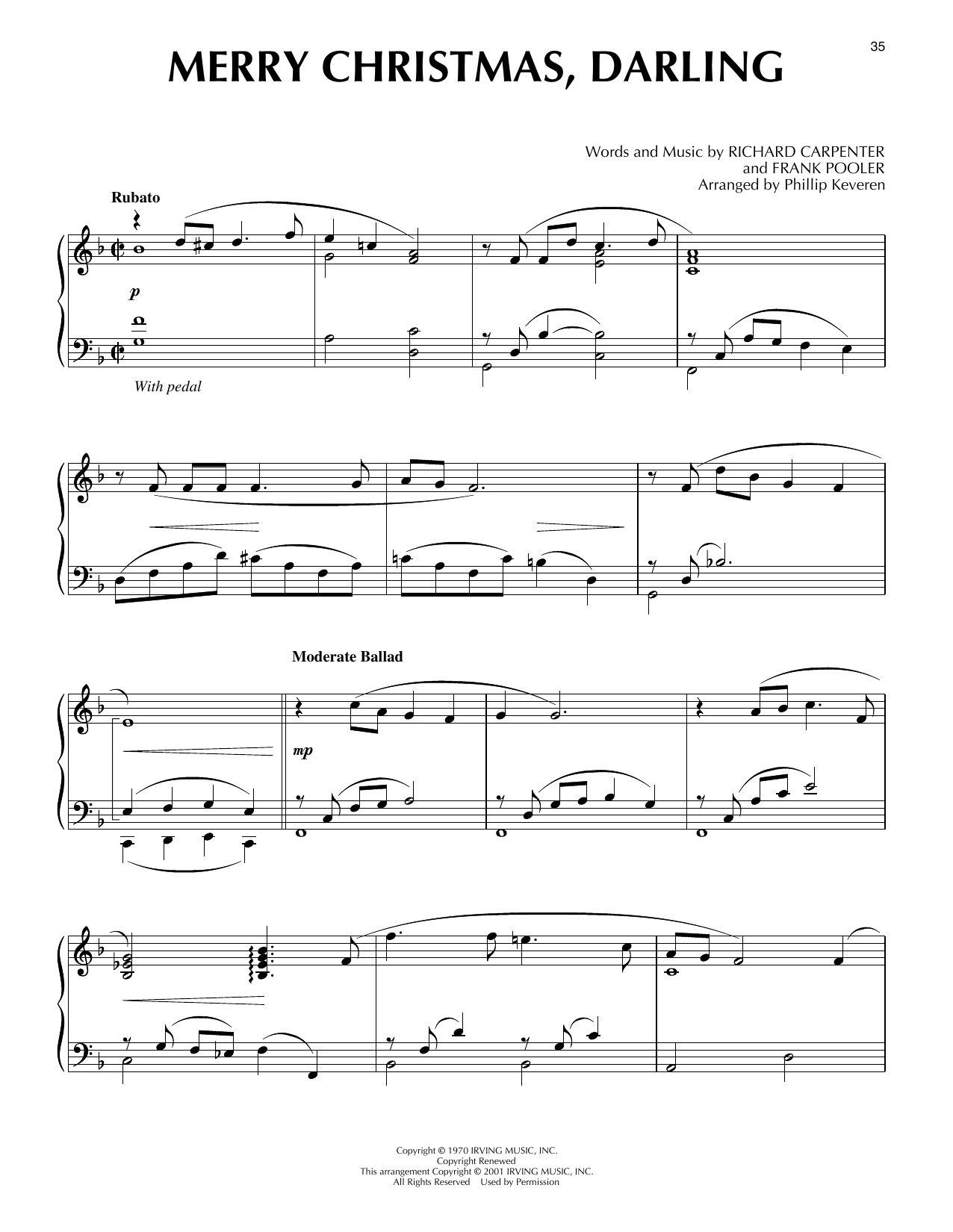 Produktbild zu: Merry Christmas, Darling [Jazz version] (arr. Phillip Keveren)