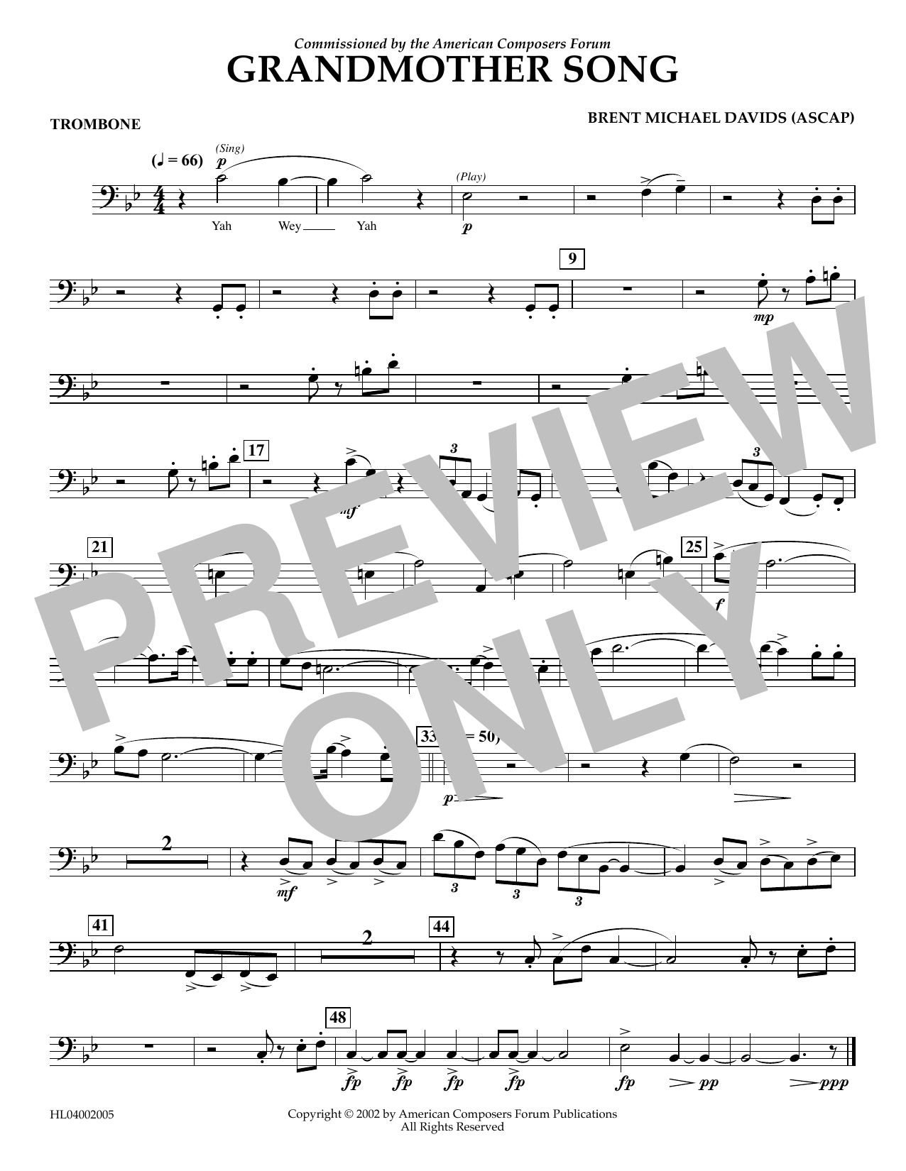 Product picture to: Grandmother Song - Trombone