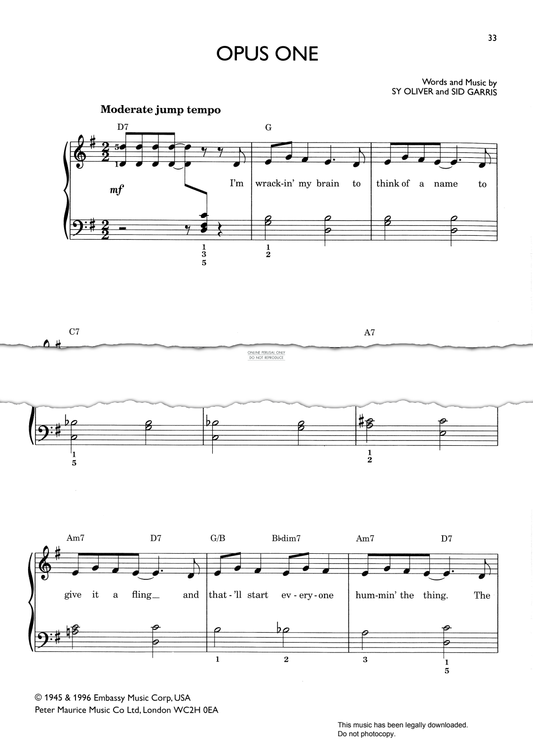 gallery: Opus One, Tommy Dorsey