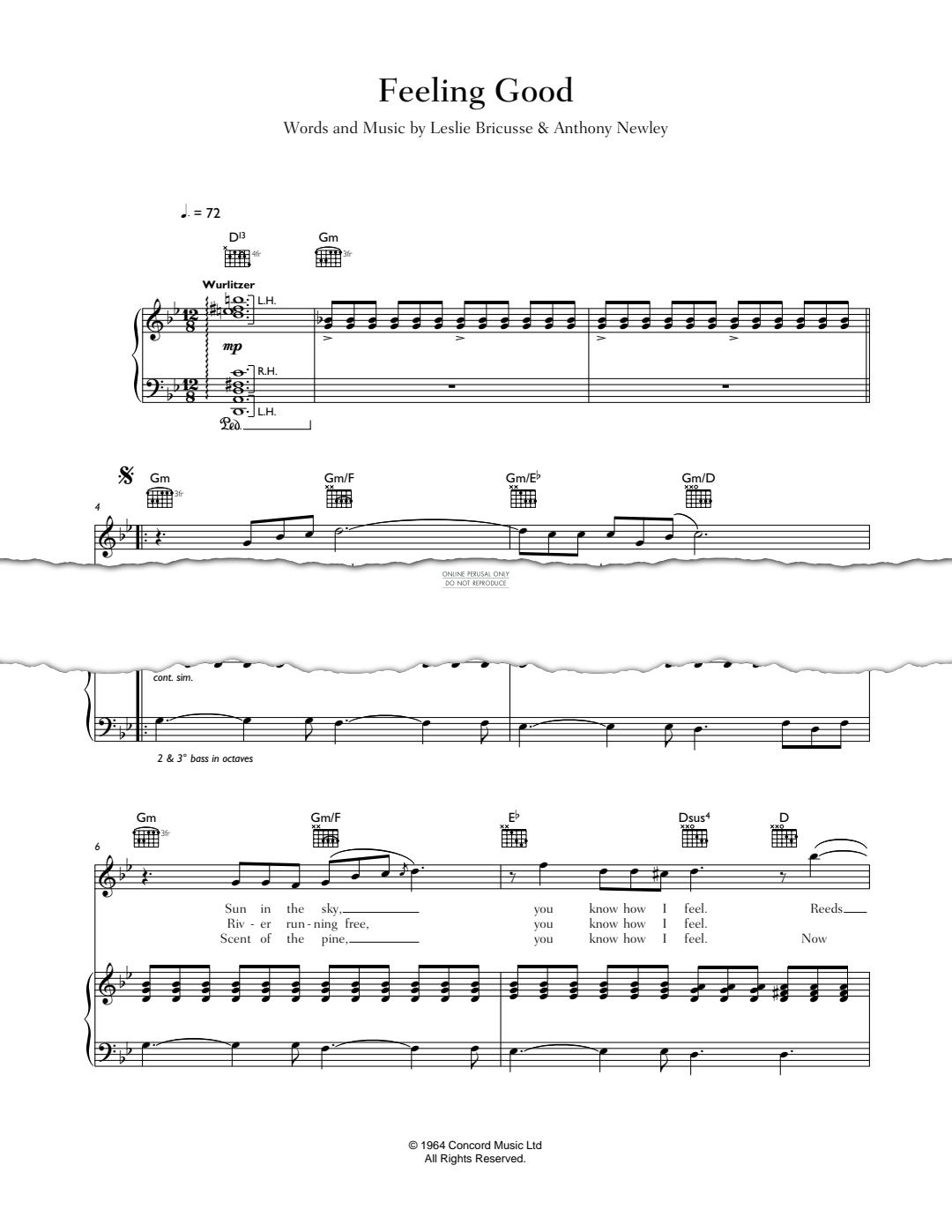 Produktgalerie: Seite 1 von 1 Feeling Good, Muse, Gesang, Gitarre, Klavier