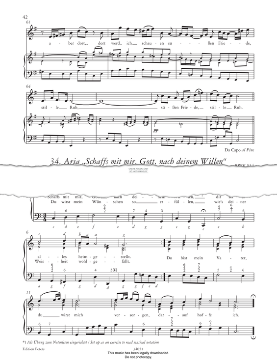 Product picture to: Aria 'Schaffs mit mir, Gott, nach deinem Willen' BWV 514 (from 'The Anna Magdalena Notebook 1725')