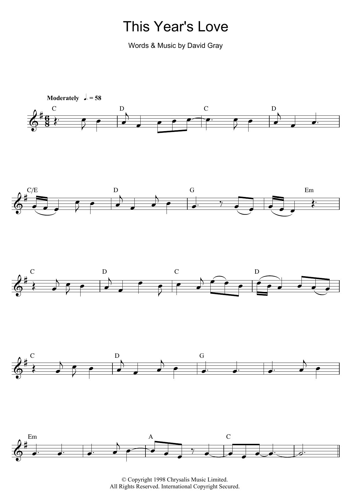 Product gallery: Page 1 of 1 This Year's Love, David Gray