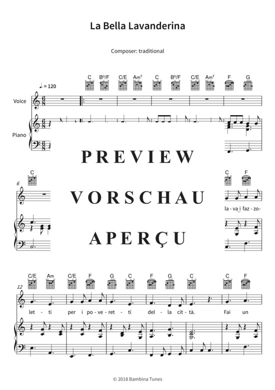 Produktgalerie: Seite 4 von 5 La Bella Lavanderina, , (Gesang + Klavier, Gitarre)