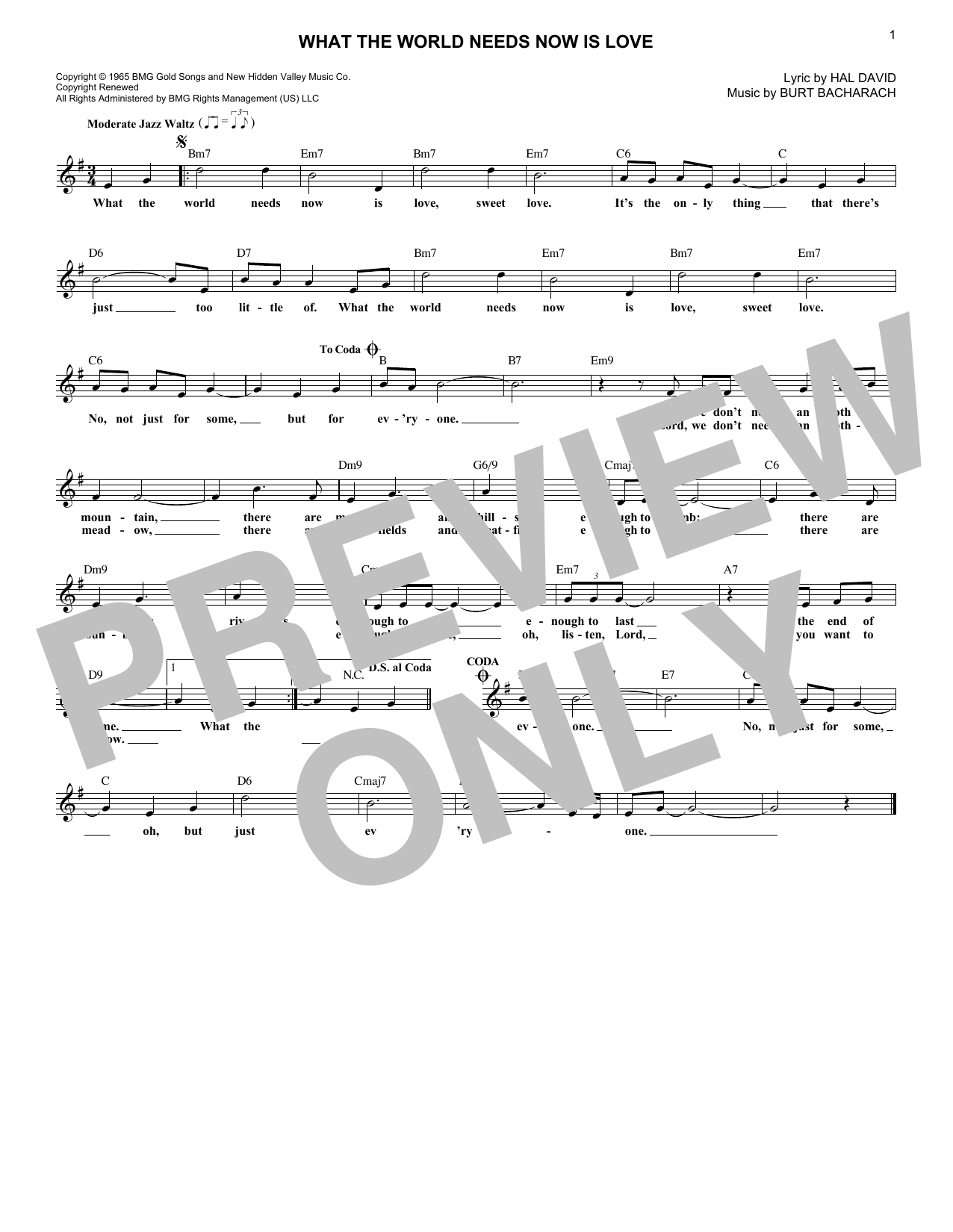 Produktbild zu: What The World Needs Now Is Love