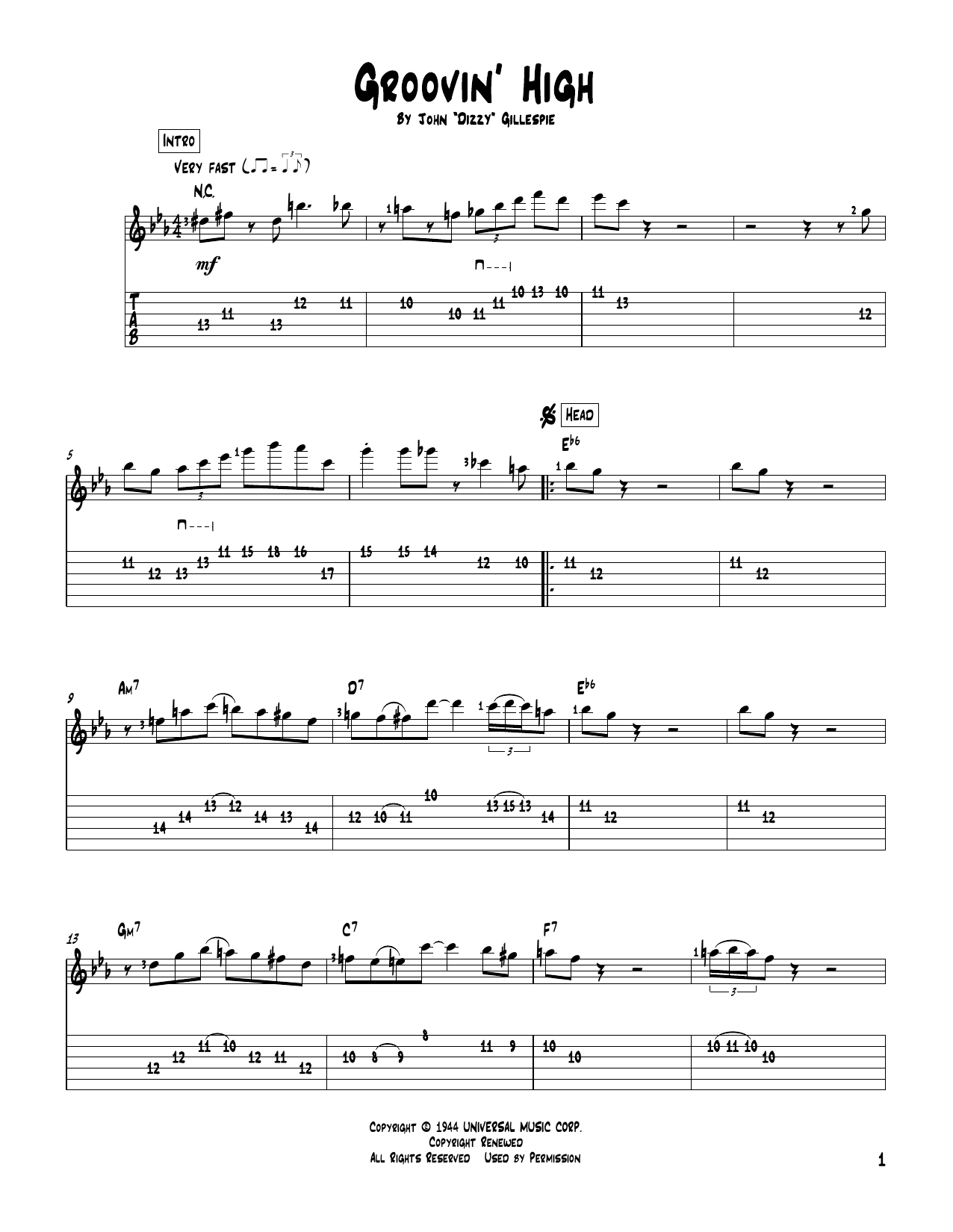 Produktgalerie: Seite 1 von 1 Groovin' High, Charlie Parker, Gitarre