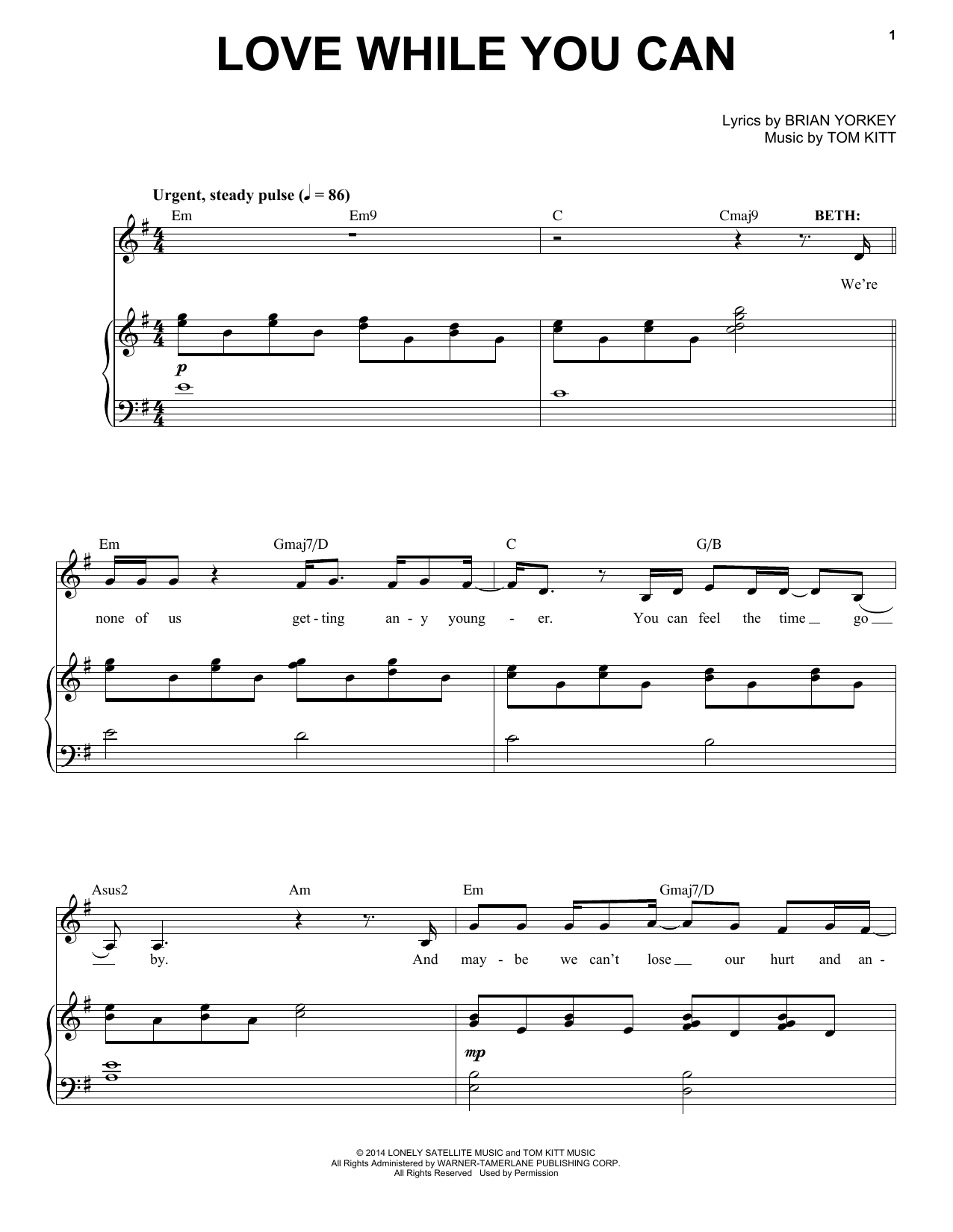 Produktbild zu: Love While You Can (from If/Then: A New Musical)