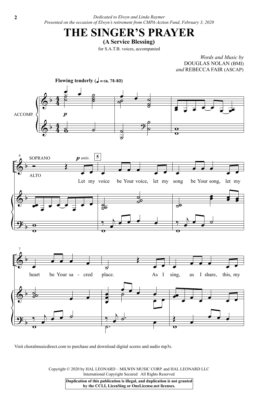 Product picture to: The Singer's Prayer (arr. Douglas Nolan)