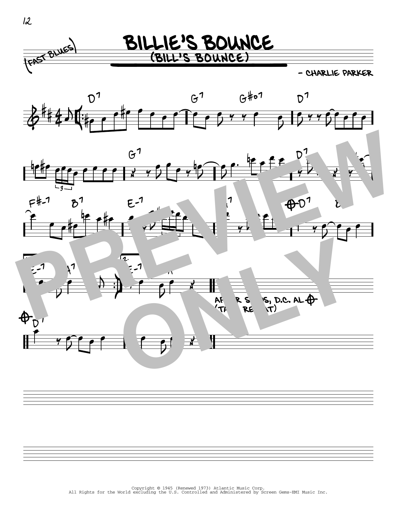 Produktbild zu: Billie's Bounce (Bill's Bounce)