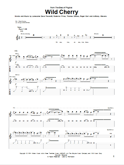Produktgalerie: Seite 1 von 1 Wild Cherry, Foghat, Gitarre