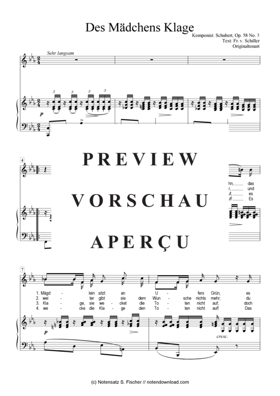 Product gallery: Page 2 of 4 Des Mädchens Klage  , , Piano and Voice