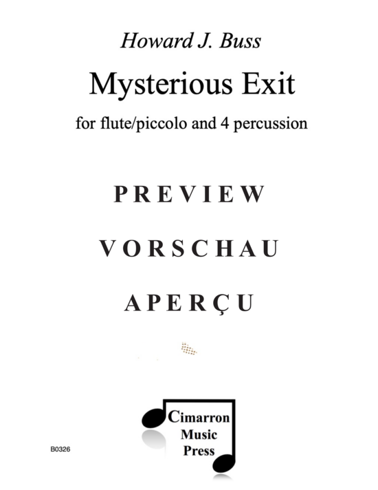 Product gallery: Page 2 of 21 Mysterious Exit , , (solo flute and 4 percussion instruments)