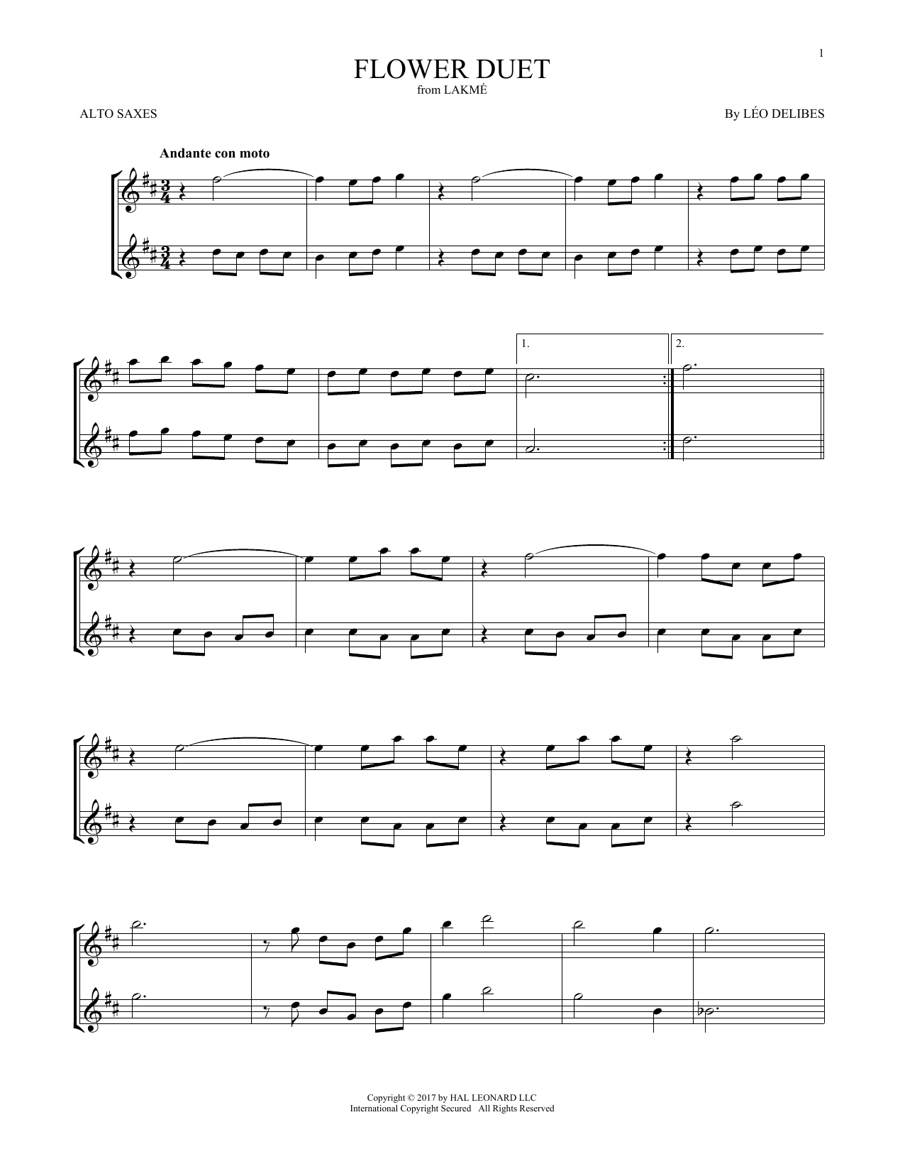 Product gallery: Page 1 of 1 Flower Duet, Léo Delibes
