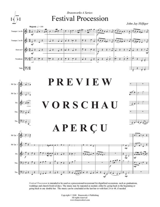 Produktgalerie: Seite 2 von 9 Festival Procession , , (Blechbläserquintett)