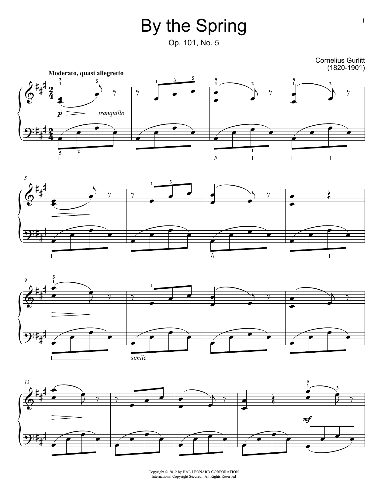 Product picture to: By The Spring, Op. 101, No. 5