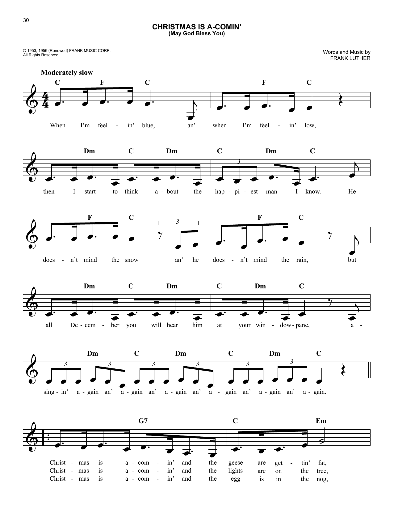 Produktbild zu: Christmas Is A-Comin' (May God Bless You)