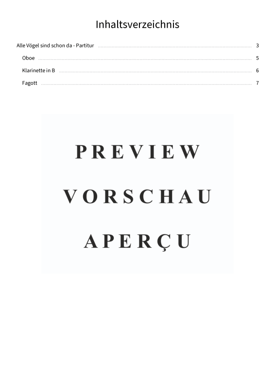 Product gallery: Page 4 of 9 Alle Vögel sind schon da, , (Woodwind Trio)