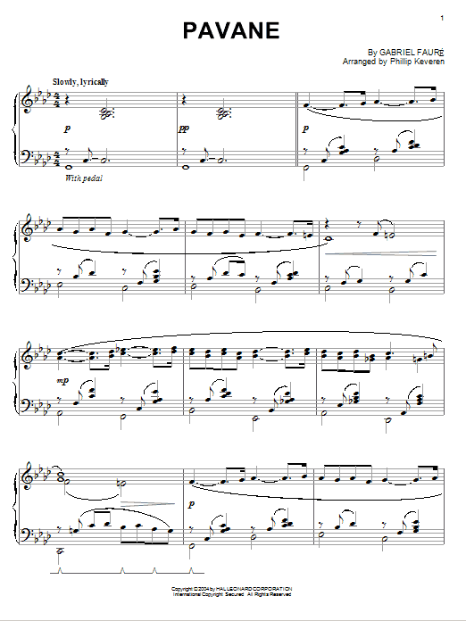 Product gallery: Page 1 of 1 Pavane [Jazz version] (arr. Phillip Keveren), Gabriel Faure