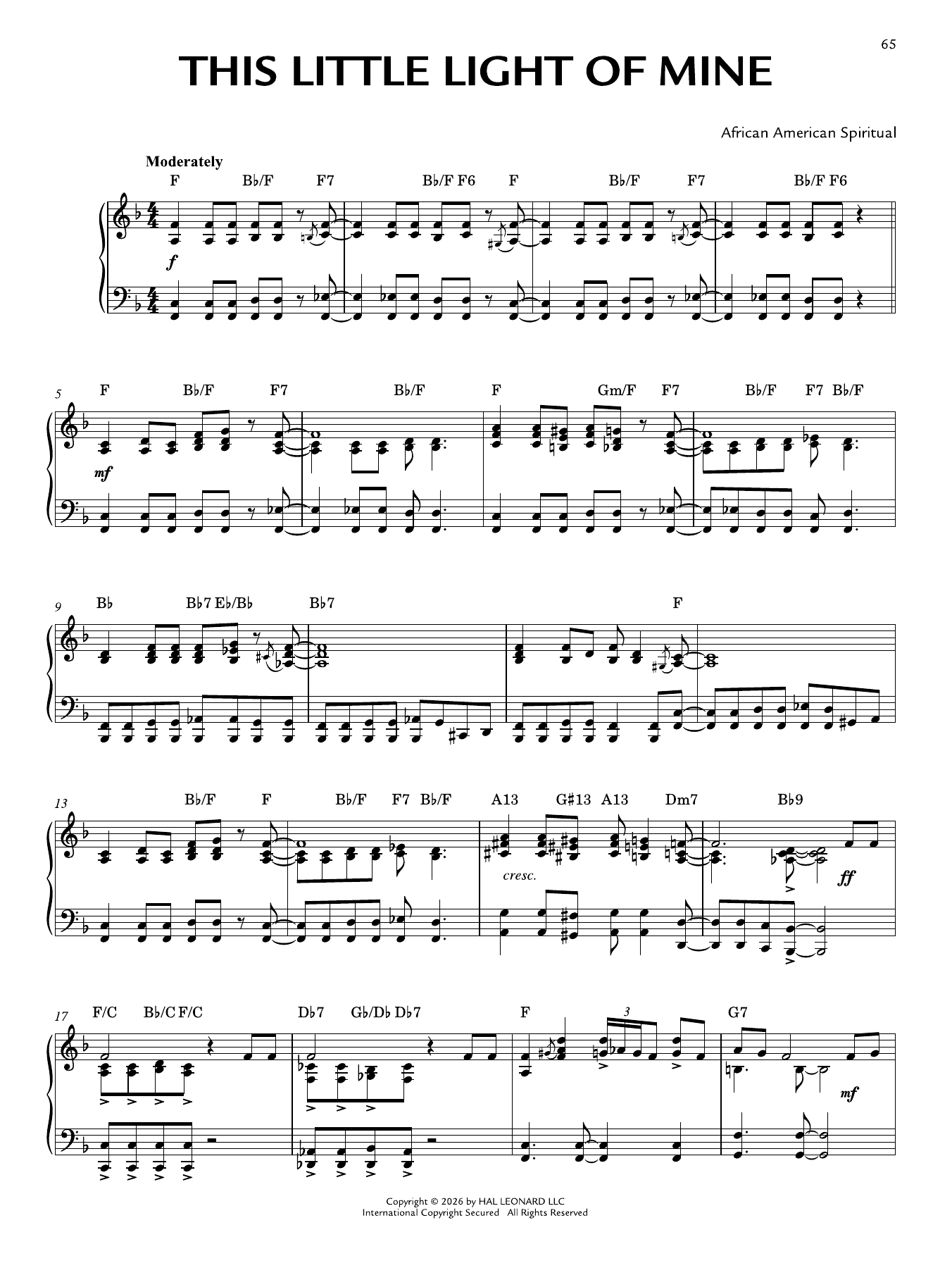 Produktgalerie: Seite 1 von 1 This Little Light Of Mine [Jazz version] (arr. Brent Edstrom), African American Spiritual, Klavier